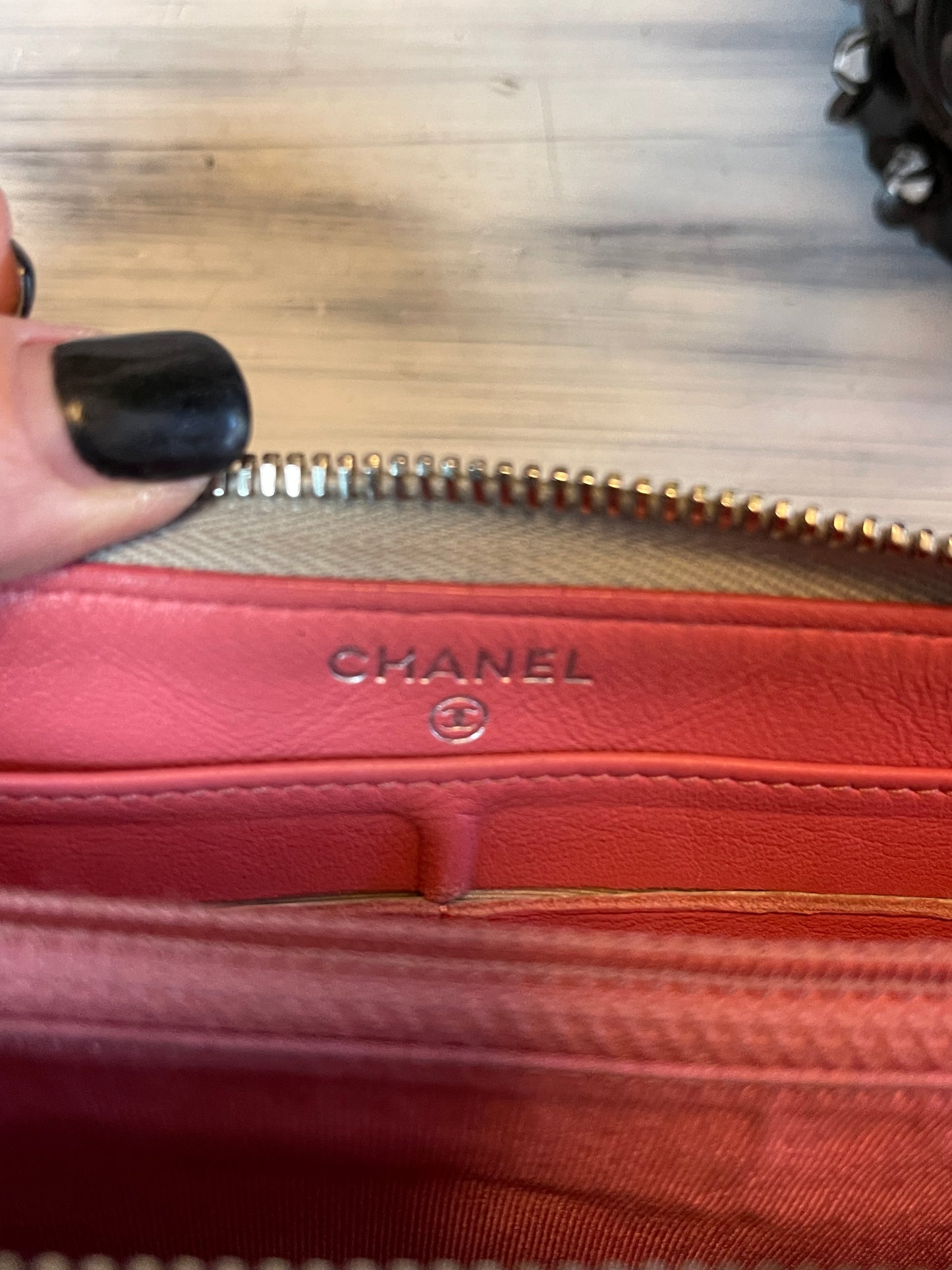 Chanel Quilted Mateslase Lambskin Silver Zip Around Wallet