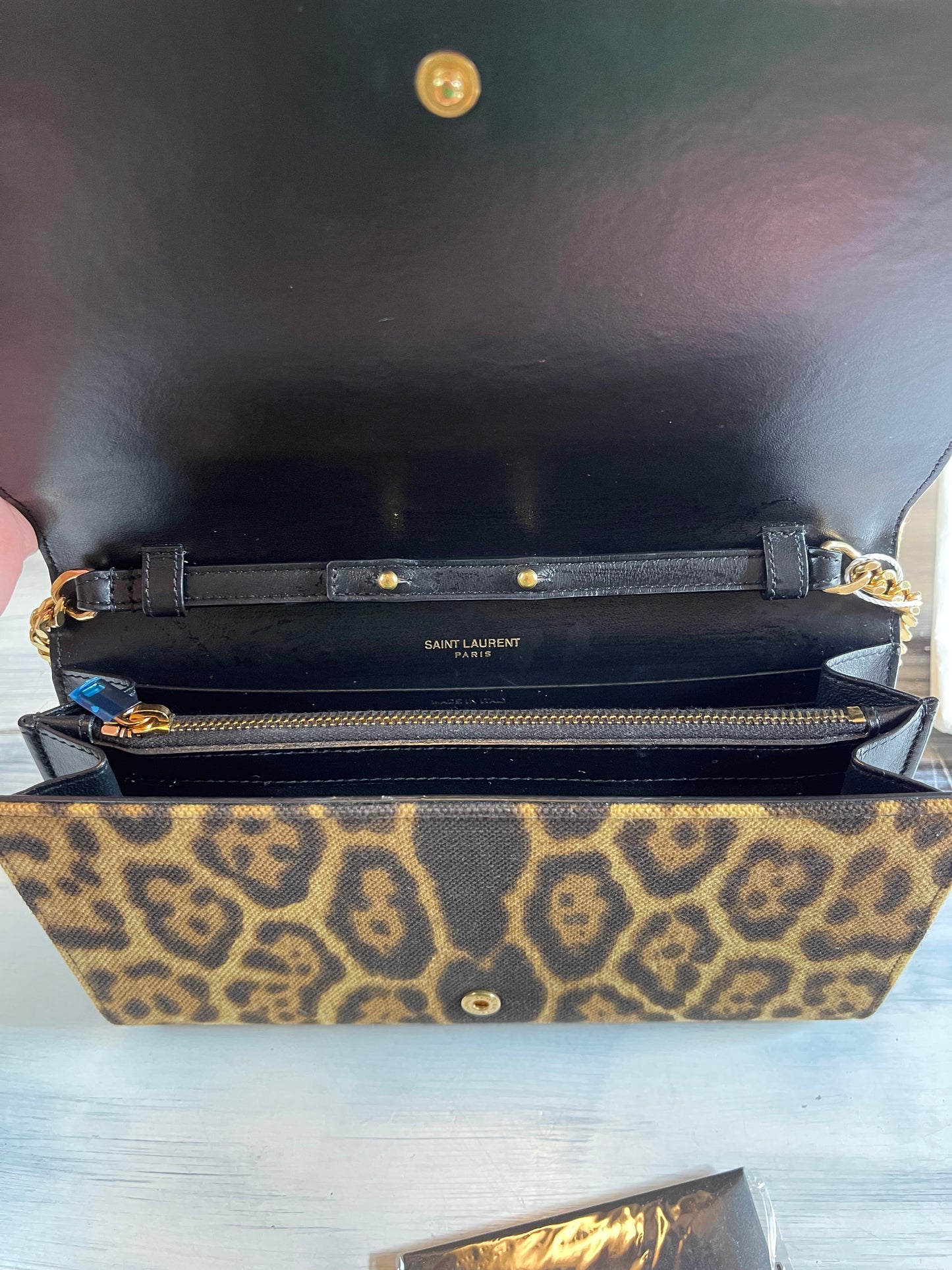 YSL Kate Monogram Leopard Print Shoulder Bag (Wallet on Chain)