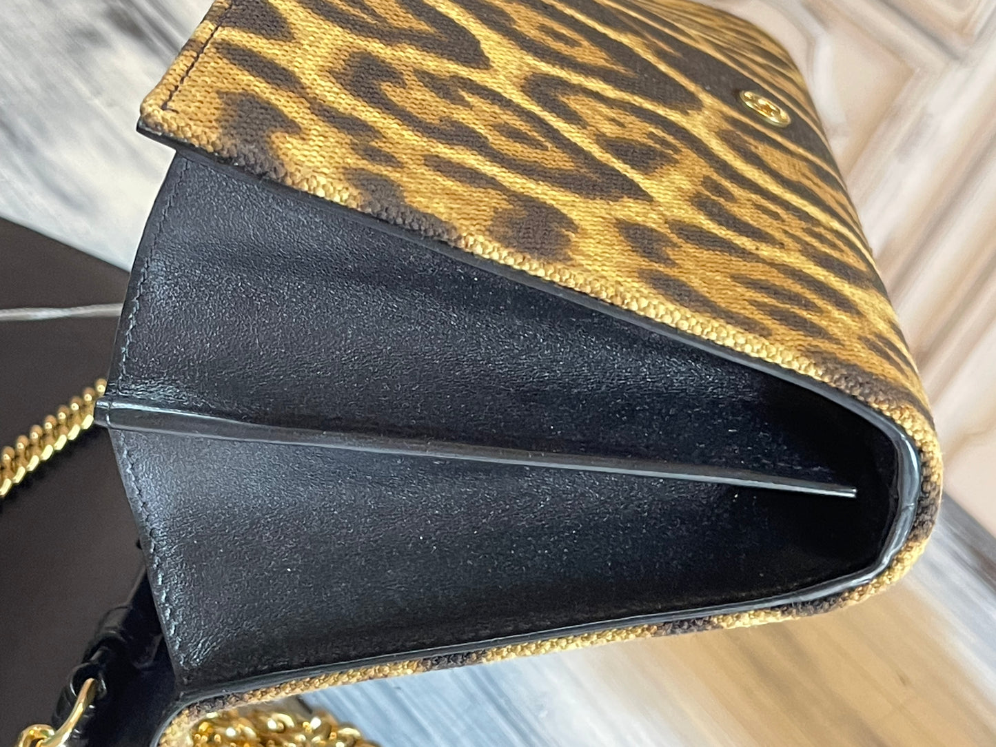 YSL Kate Monogram Leopard Print Shoulder Bag (Wallet on Chain)