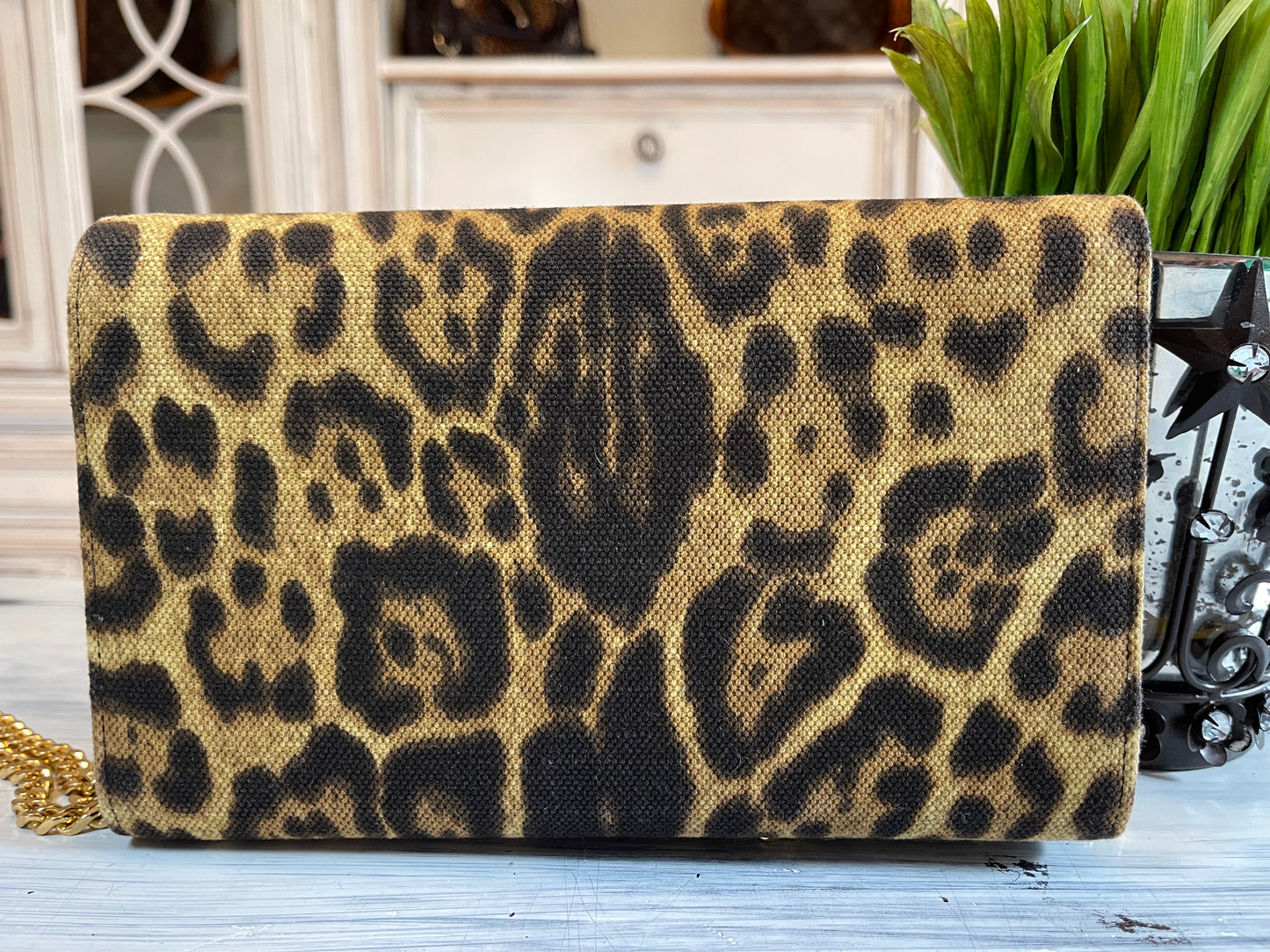 YSL Kate Monogram Leopard Print Shoulder Bag (Wallet on Chain)