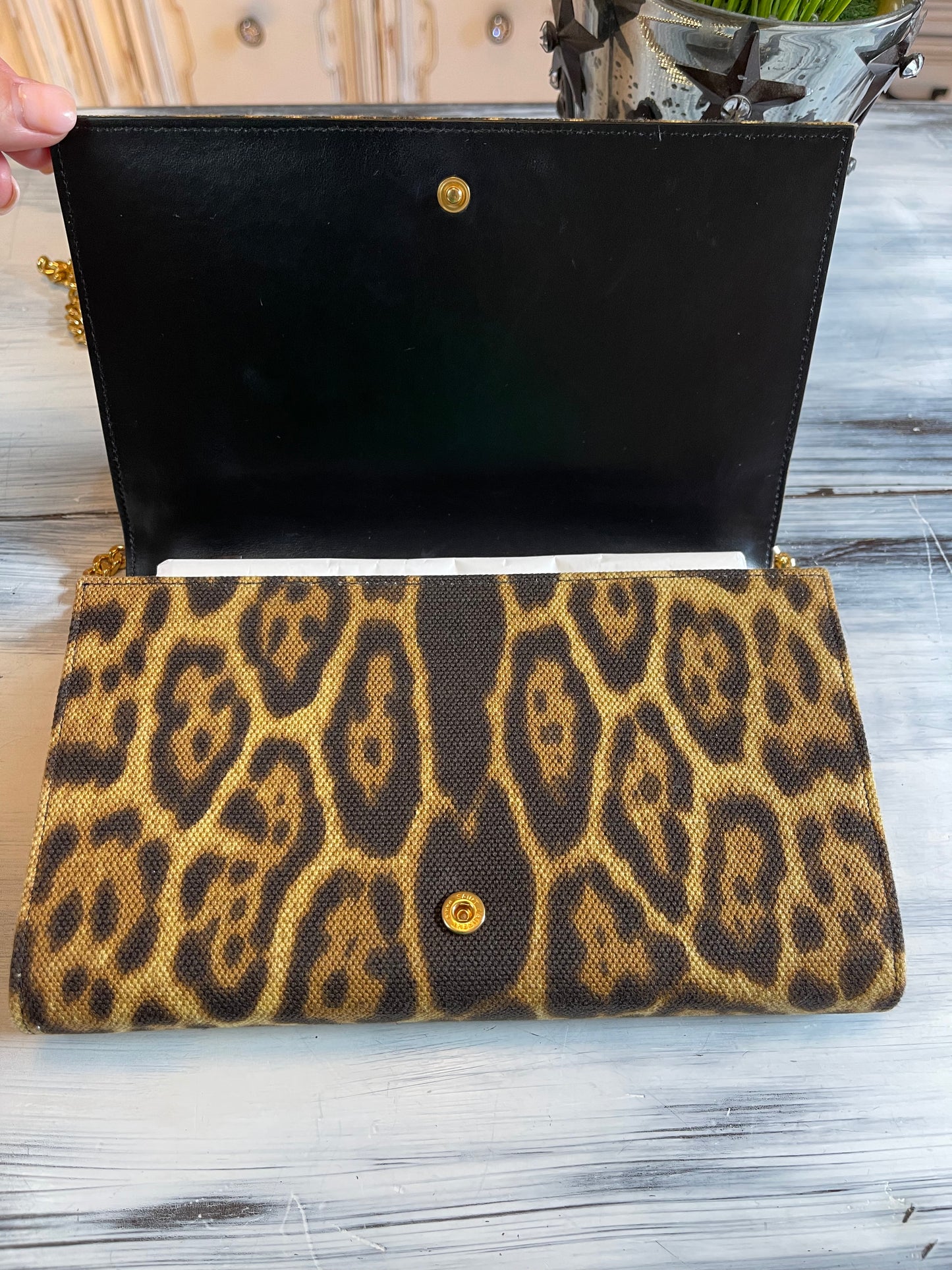 YSL Kate Monogram Leopard Print Shoulder Bag (Wallet on Chain)