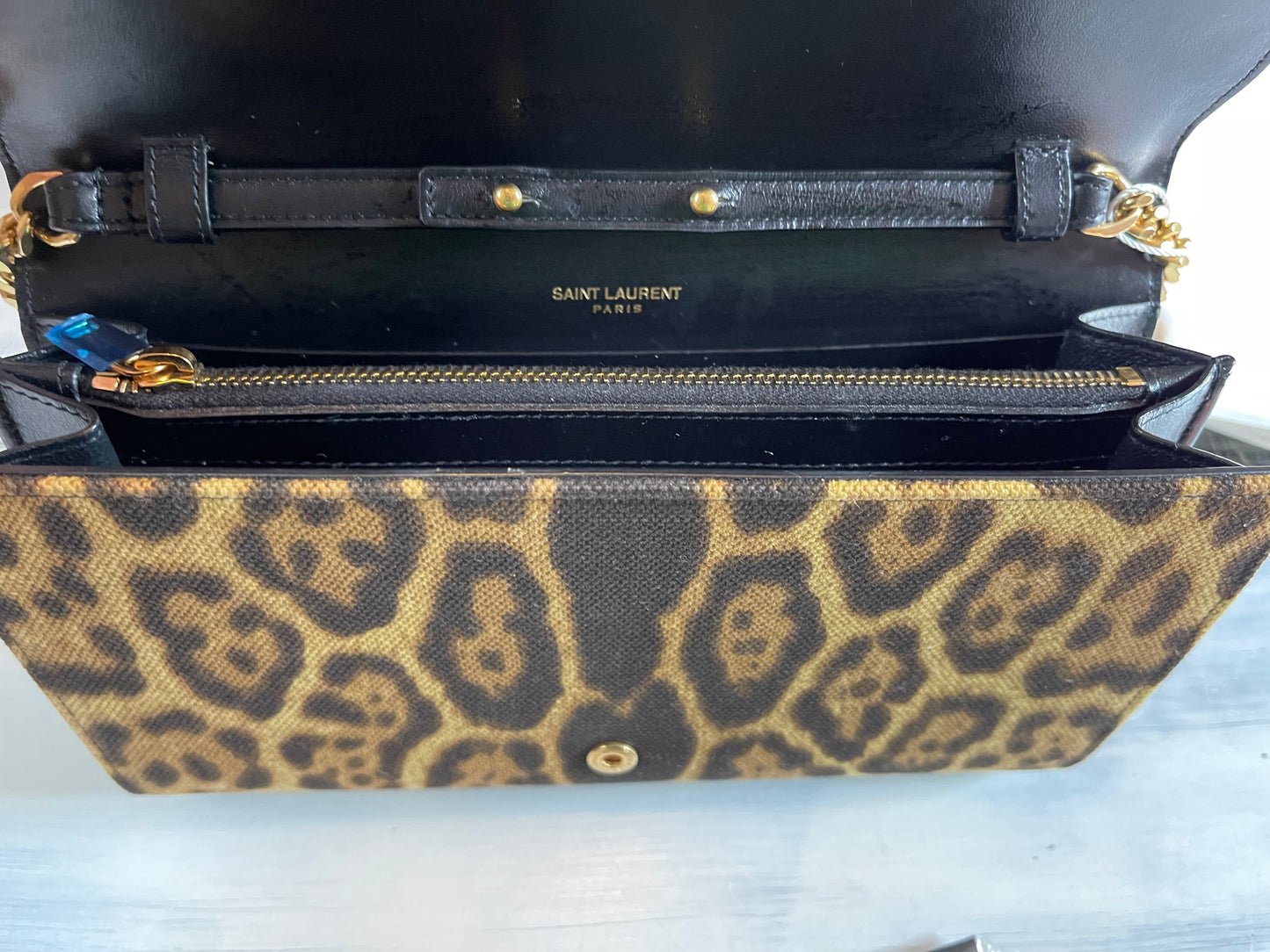 YSL Kate Monogram Leopard Print Shoulder Bag (Wallet on Chain)