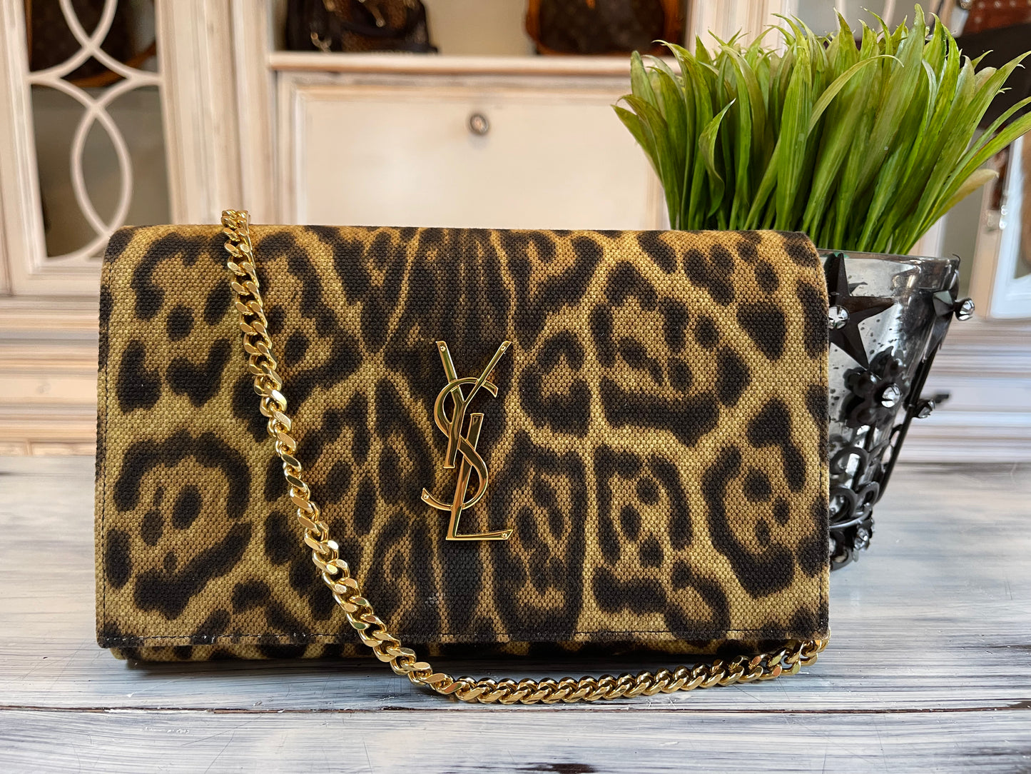 YSL Kate Monogram Leopard Print Shoulder Bag (Wallet on Chain)