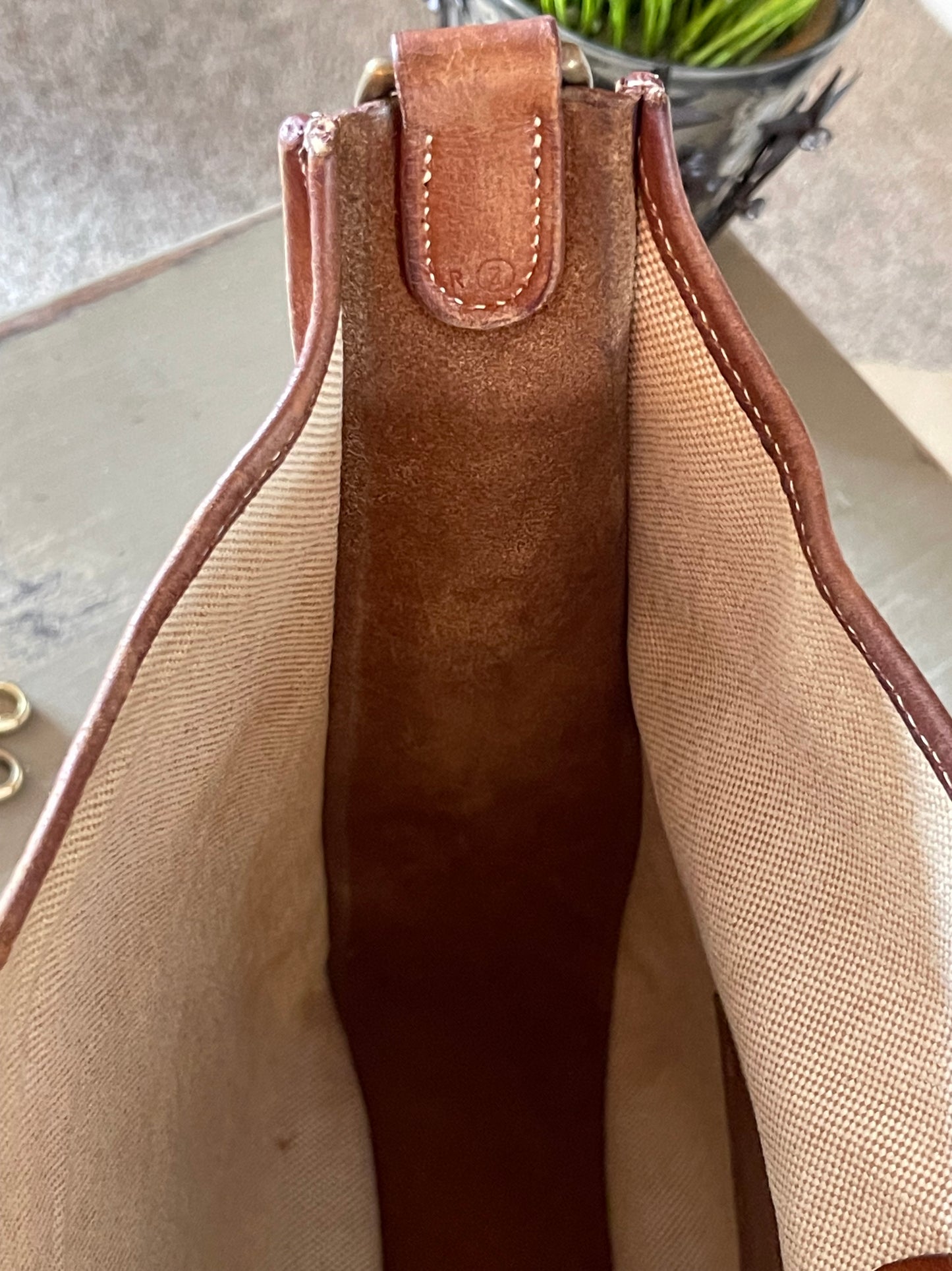 Hermés EVELYN 1 GM Canvas & Leather Shoulder Bag