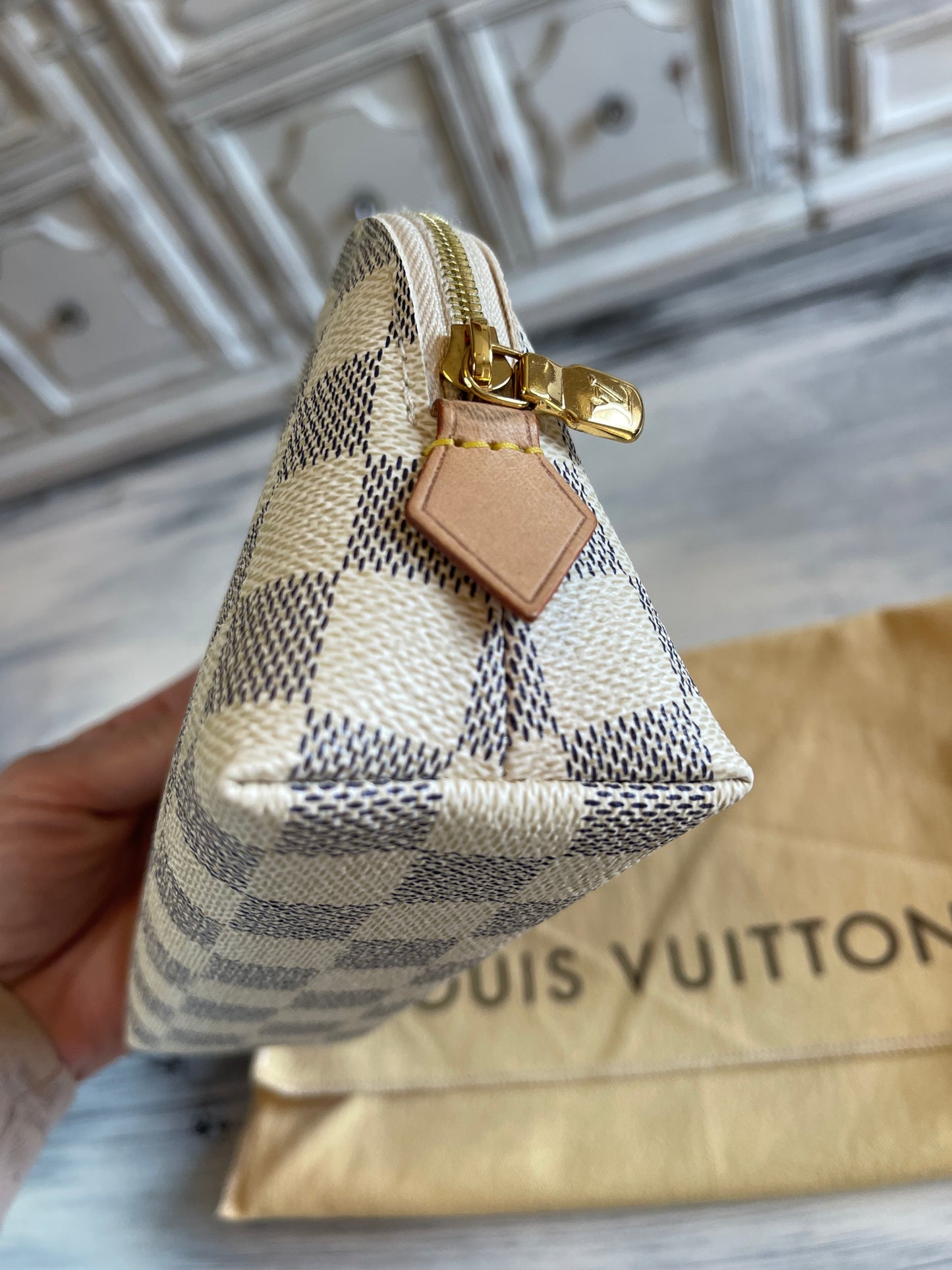 Louis Vuitton Cosmetic Pouch PM Damier Azur