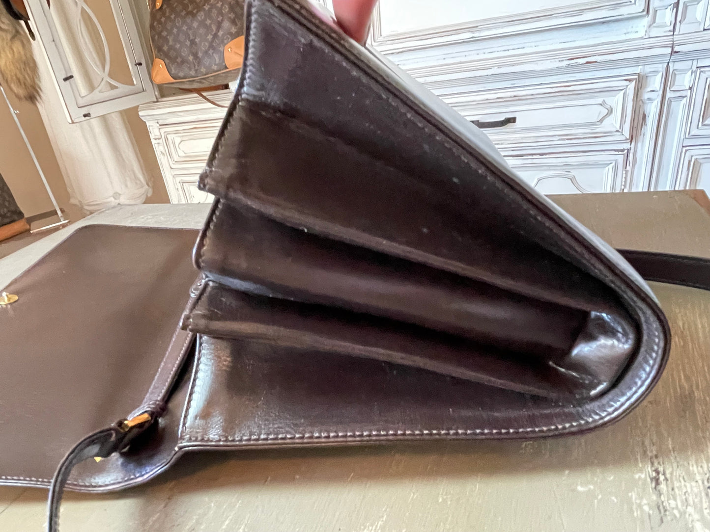 Gucci Vintage Brown Leather Handbag