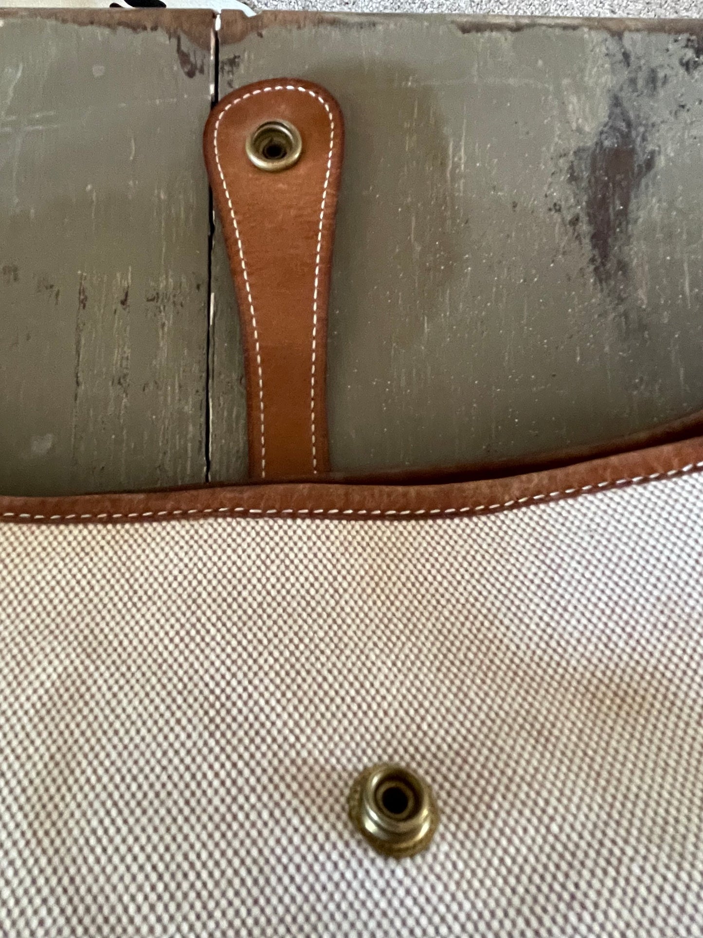 Hermés EVELYN 1 GM Canvas & Leather Shoulder Bag