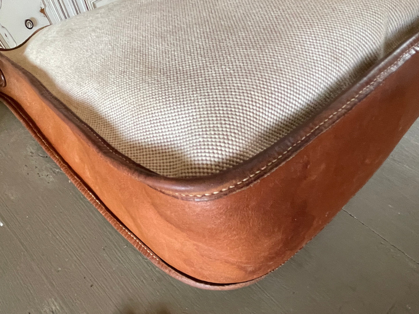 Hermés EVELYN 1 GM Canvas & Leather Shoulder Bag