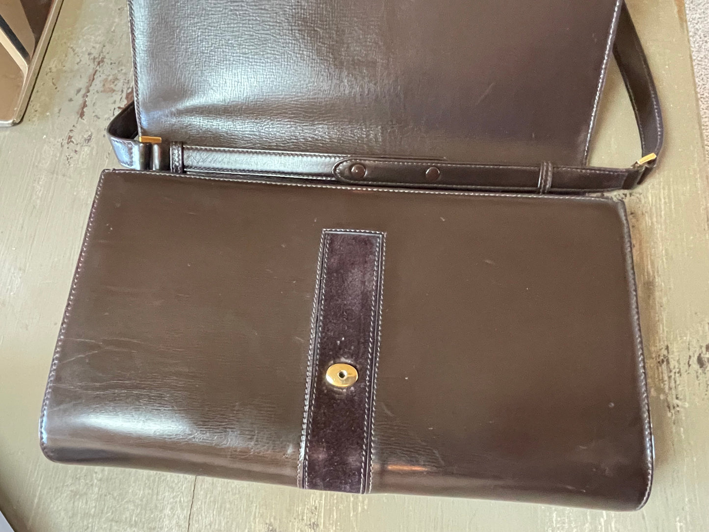 Gucci Vintage Brown Leather Handbag