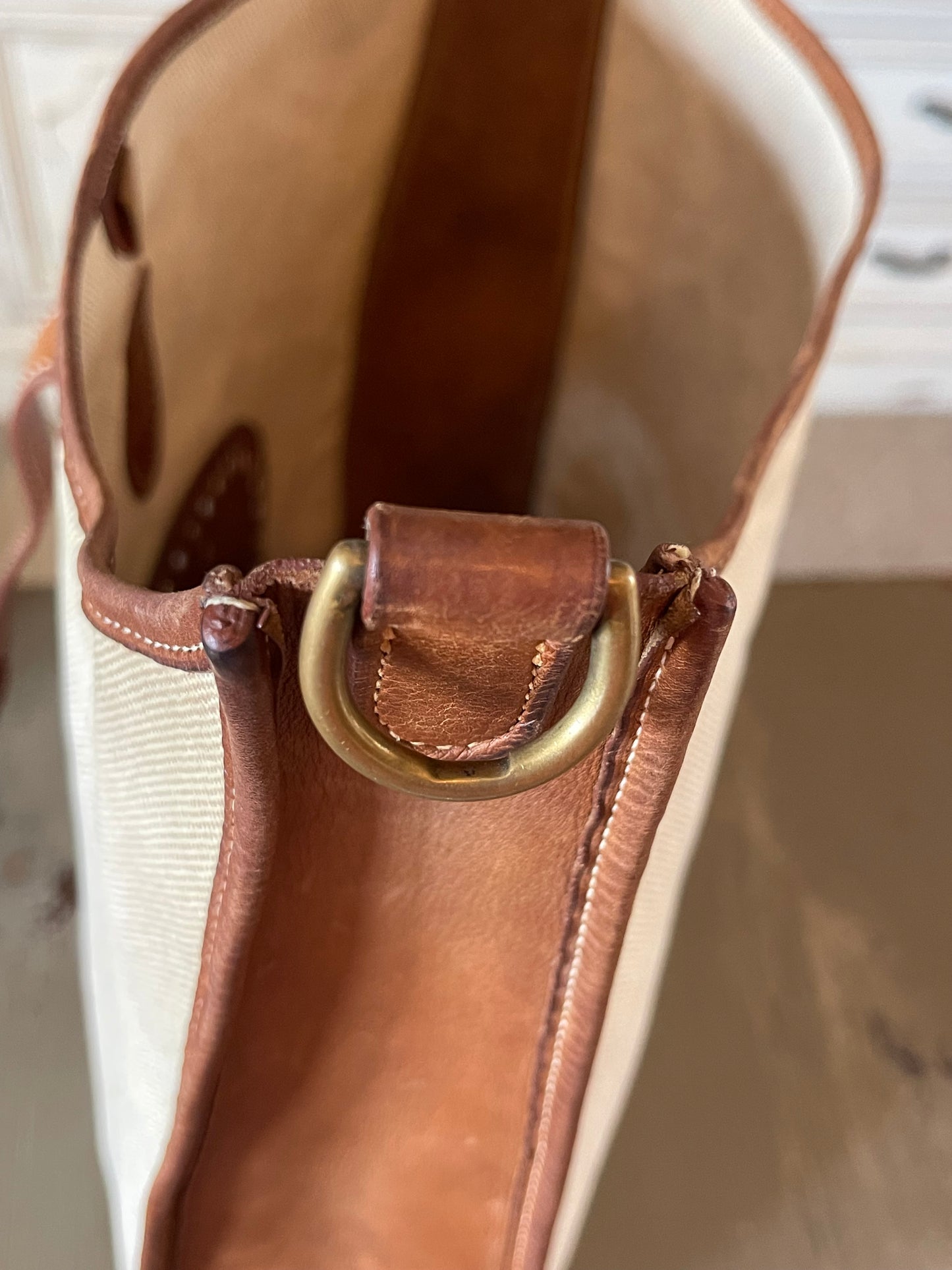 Hermés EVELYN 1 GM Canvas & Leather Shoulder Bag