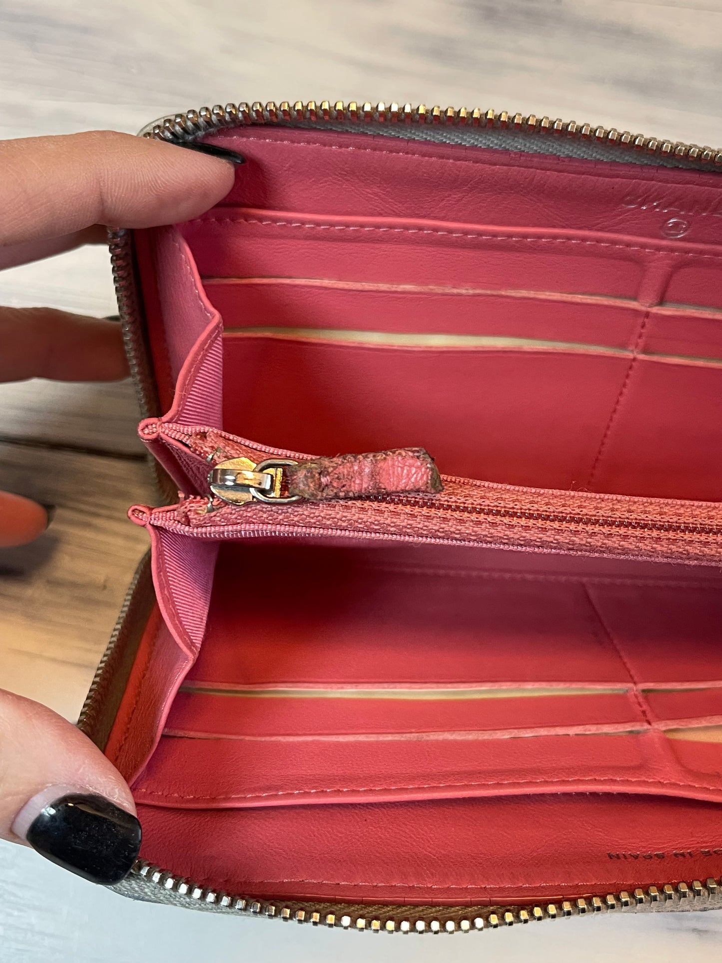Chanel Quilted Mateslase Lambskin Silver Zip Around Wallet