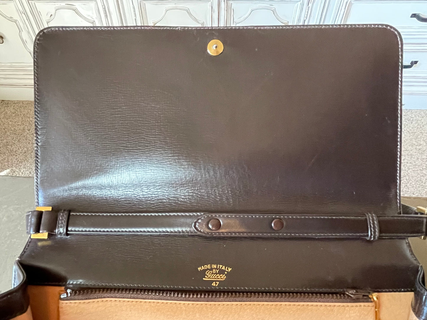 Gucci Vintage Brown Leather Handbag