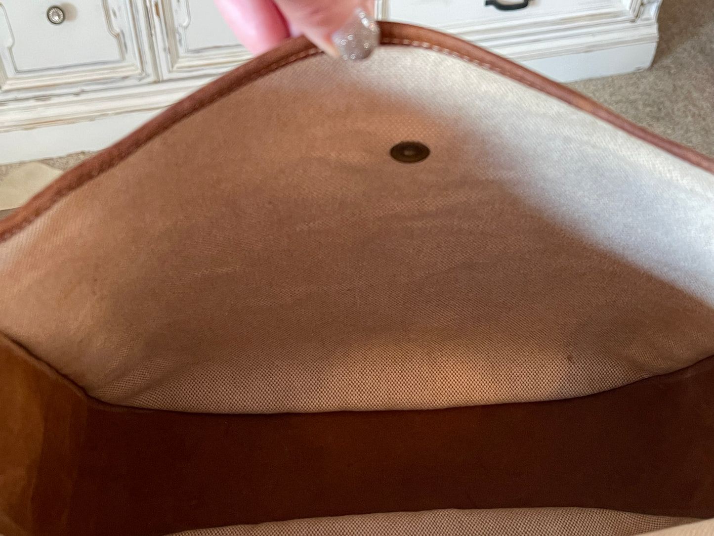 Hermés EVELYN 1 GM Canvas & Leather Shoulder Bag