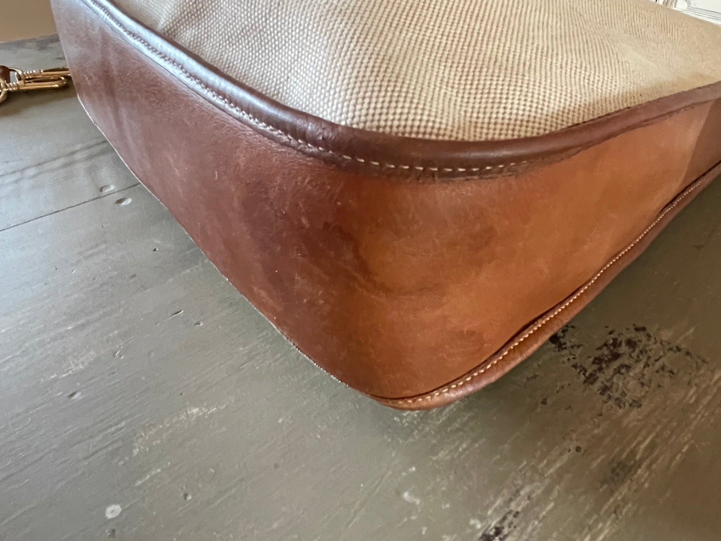 Hermés EVELYN 1 GM Canvas & Leather Shoulder Bag