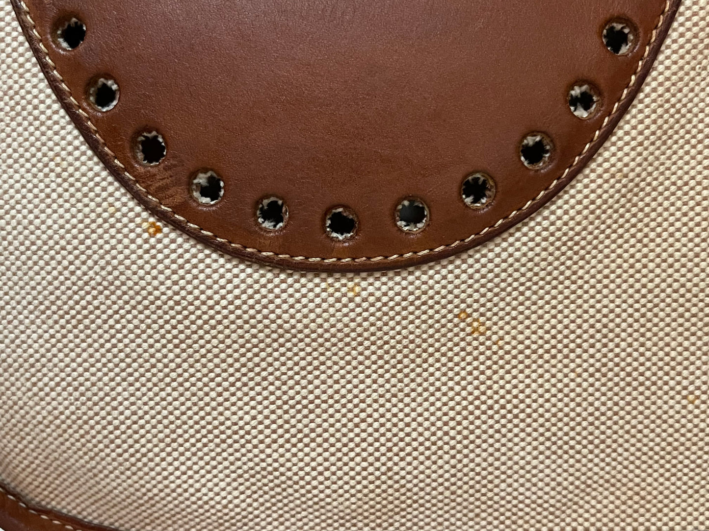Hermés EVELYN 1 GM Canvas & Leather Shoulder Bag