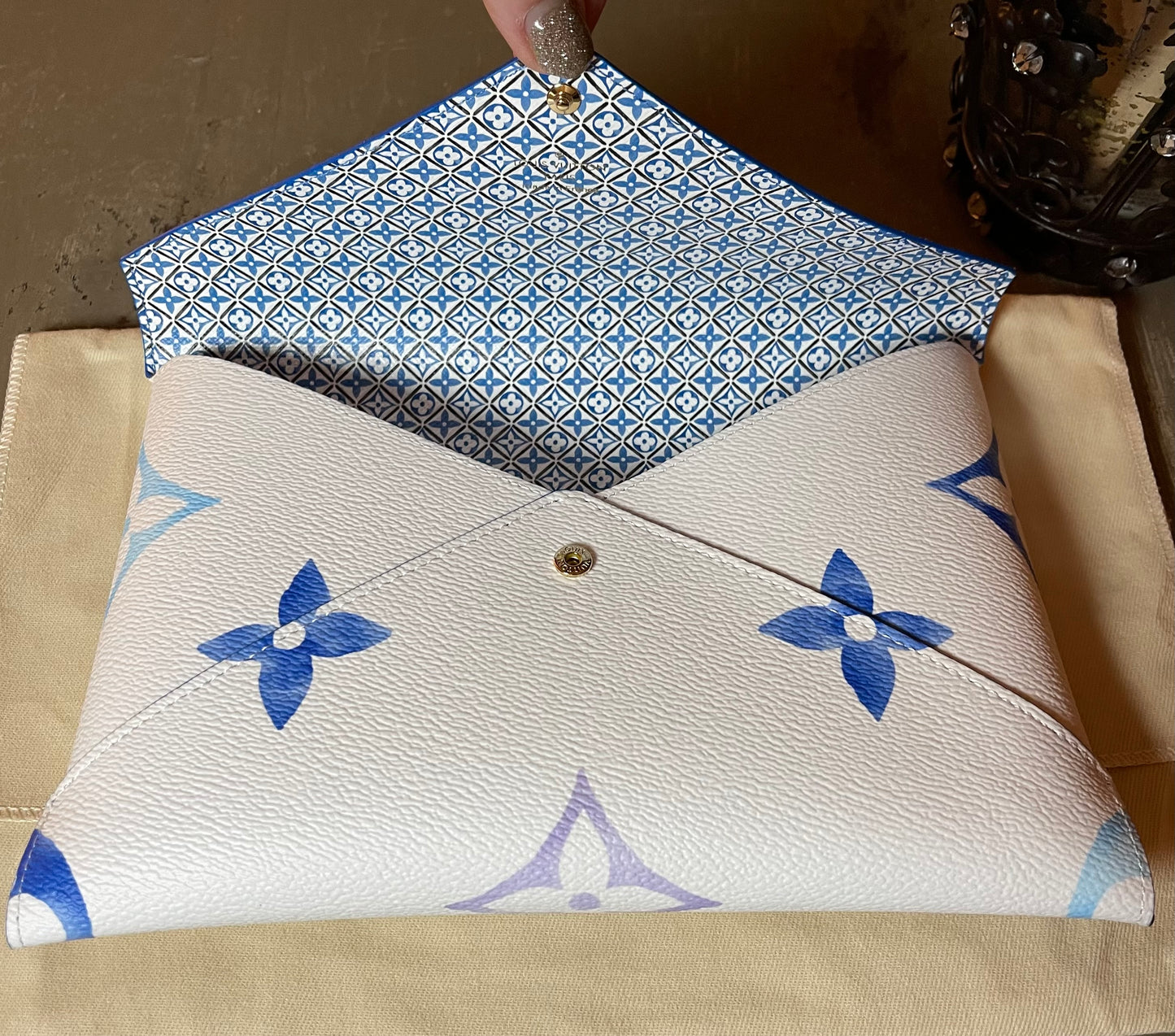 Louis Vuitton Monogram By The Pool Large Kirigami Pochette Blue Watercolor 2023