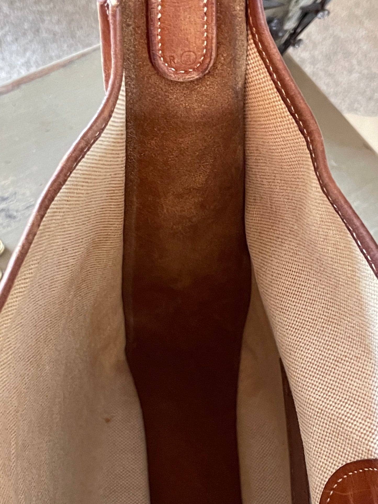 Hermés EVELYN 1 GM Canvas & Leather Shoulder Bag