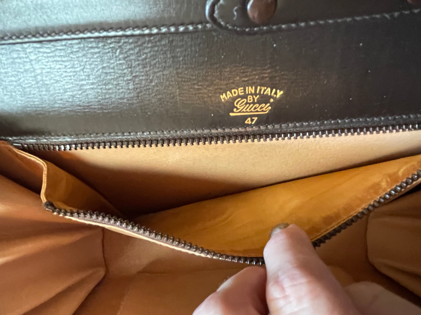 Gucci Vintage Brown Leather Handbag