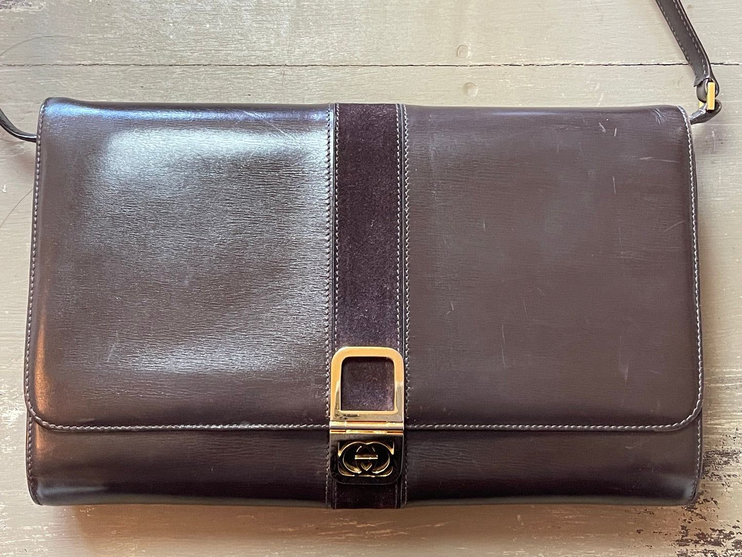 Gucci Vintage Brown Leather Handbag