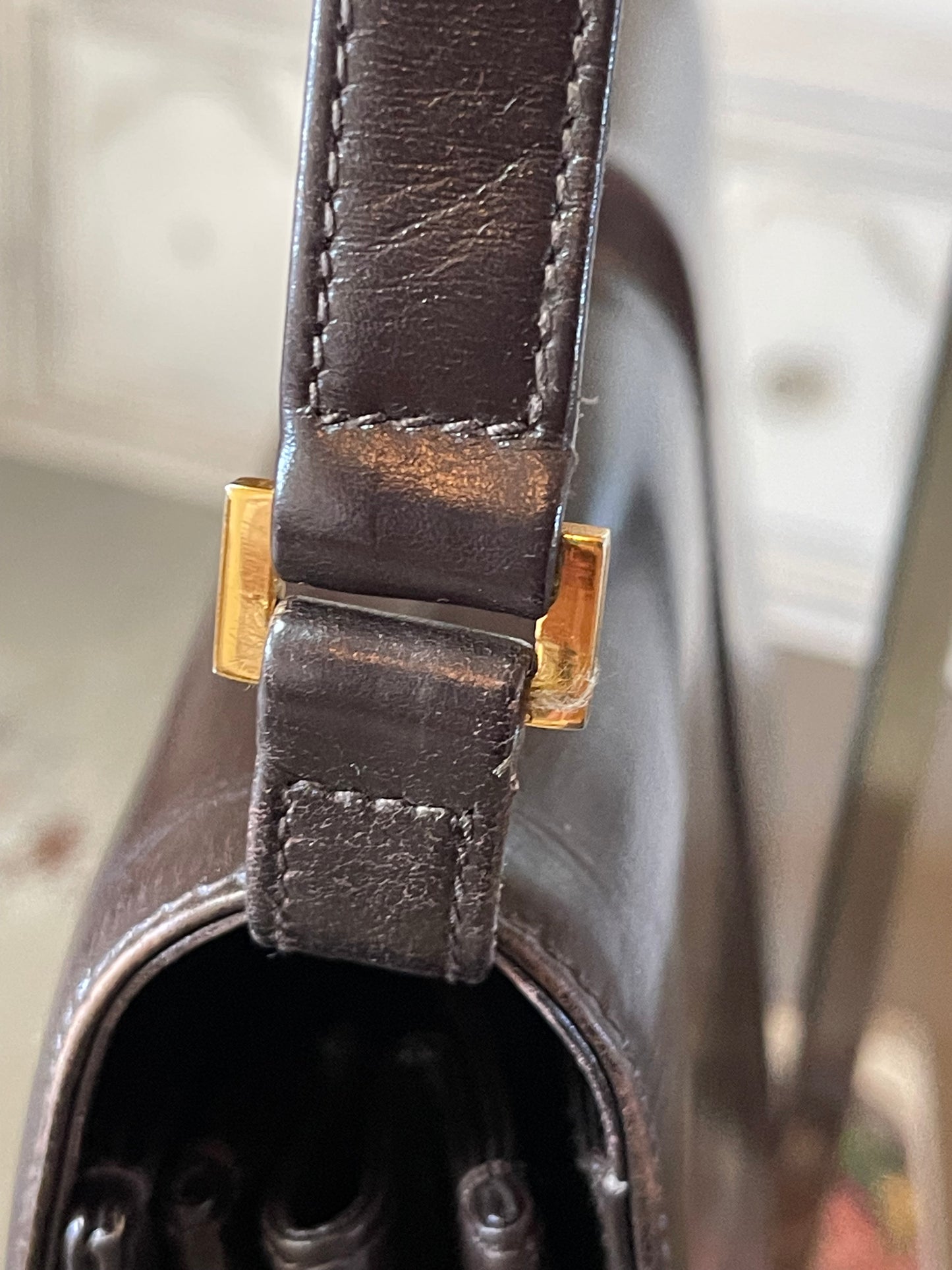 Gucci Vintage Brown Leather Handbag