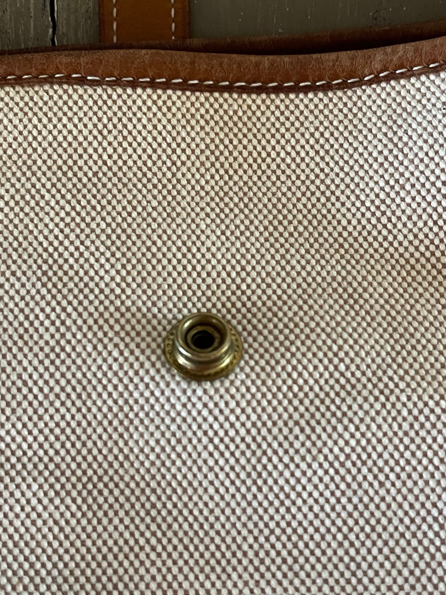 Hermés EVELYN 1 GM Canvas & Leather Shoulder Bag