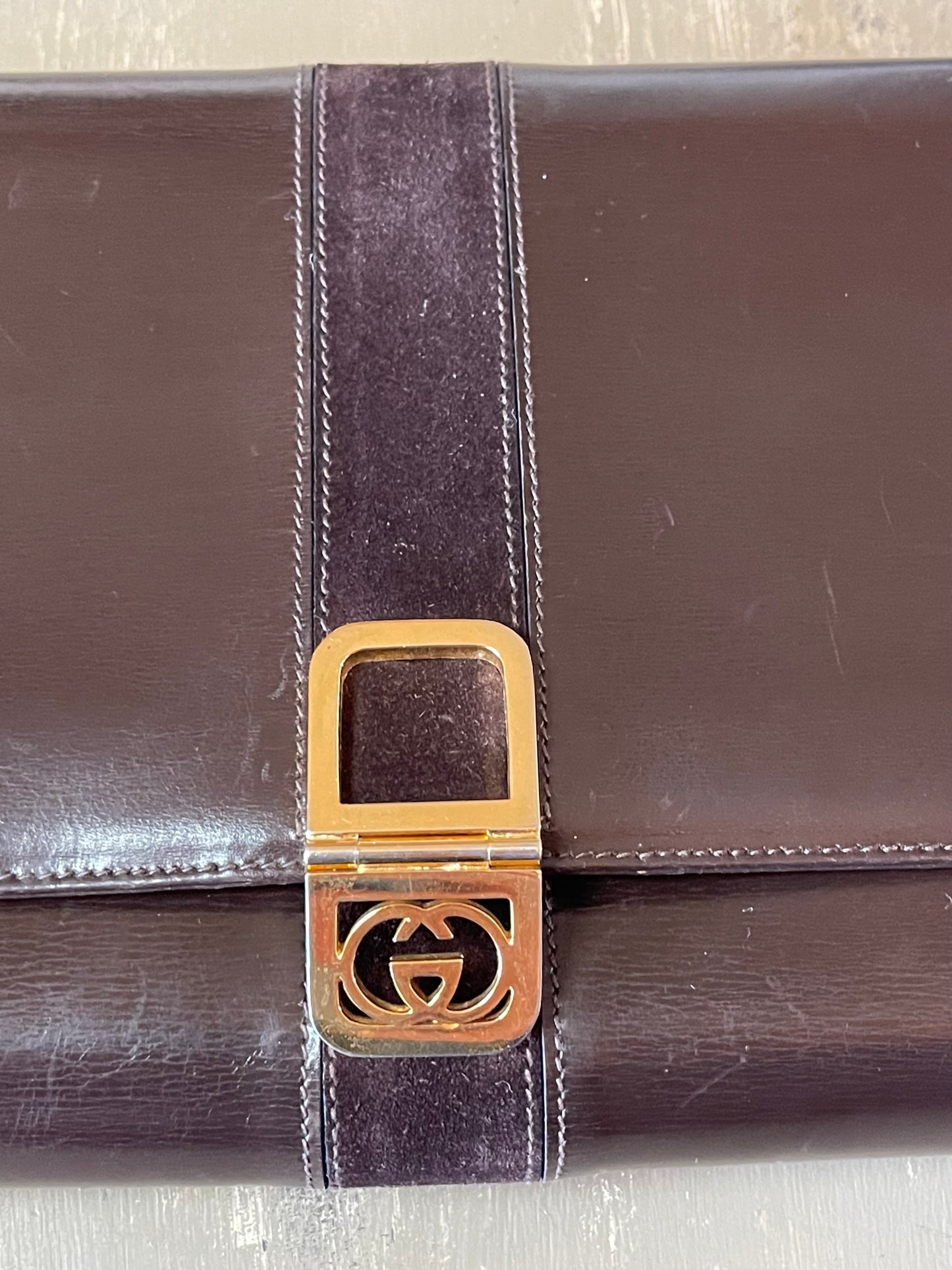 Gucci Vintage Brown Leather Handbag