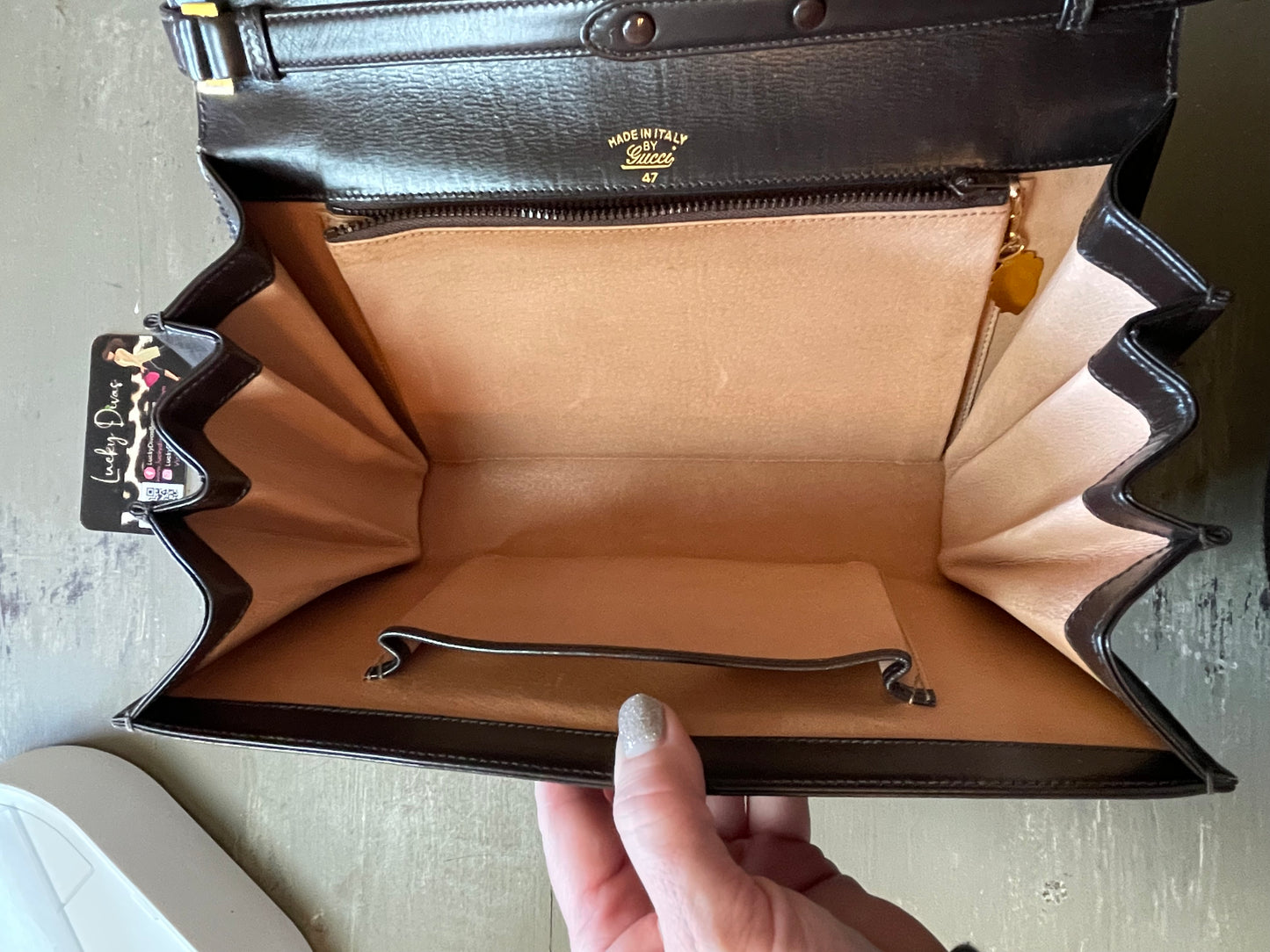 Gucci Vintage Brown Leather Handbag