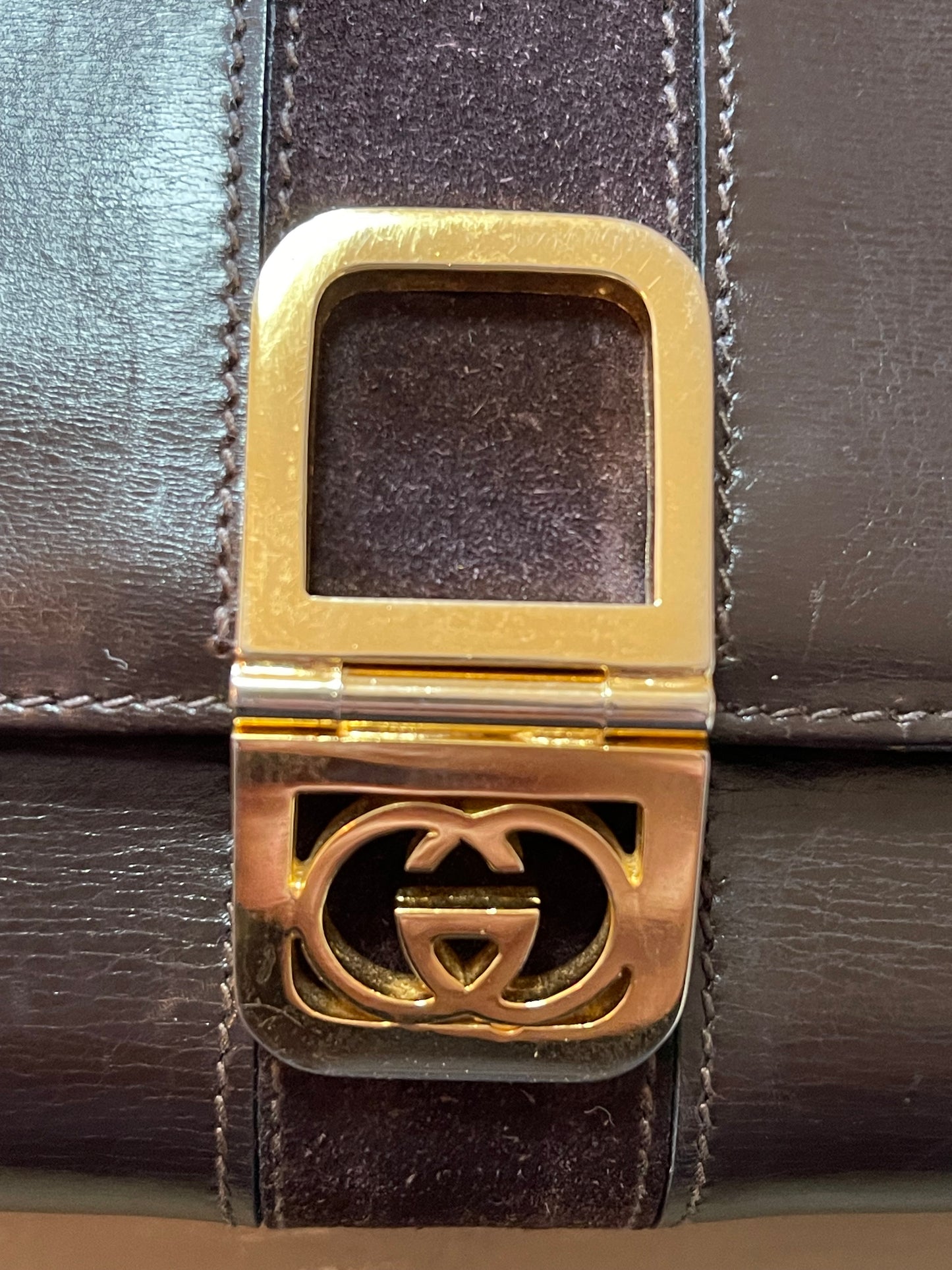 Gucci Vintage Brown Leather Handbag