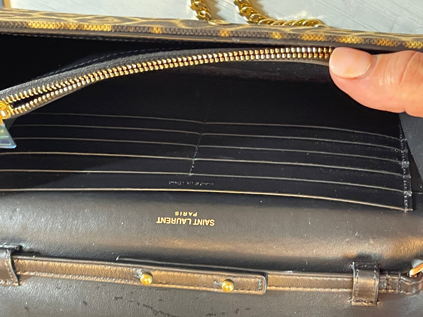 YSL Kate Monogram Leopard Print Shoulder Bag (Wallet on Chain)