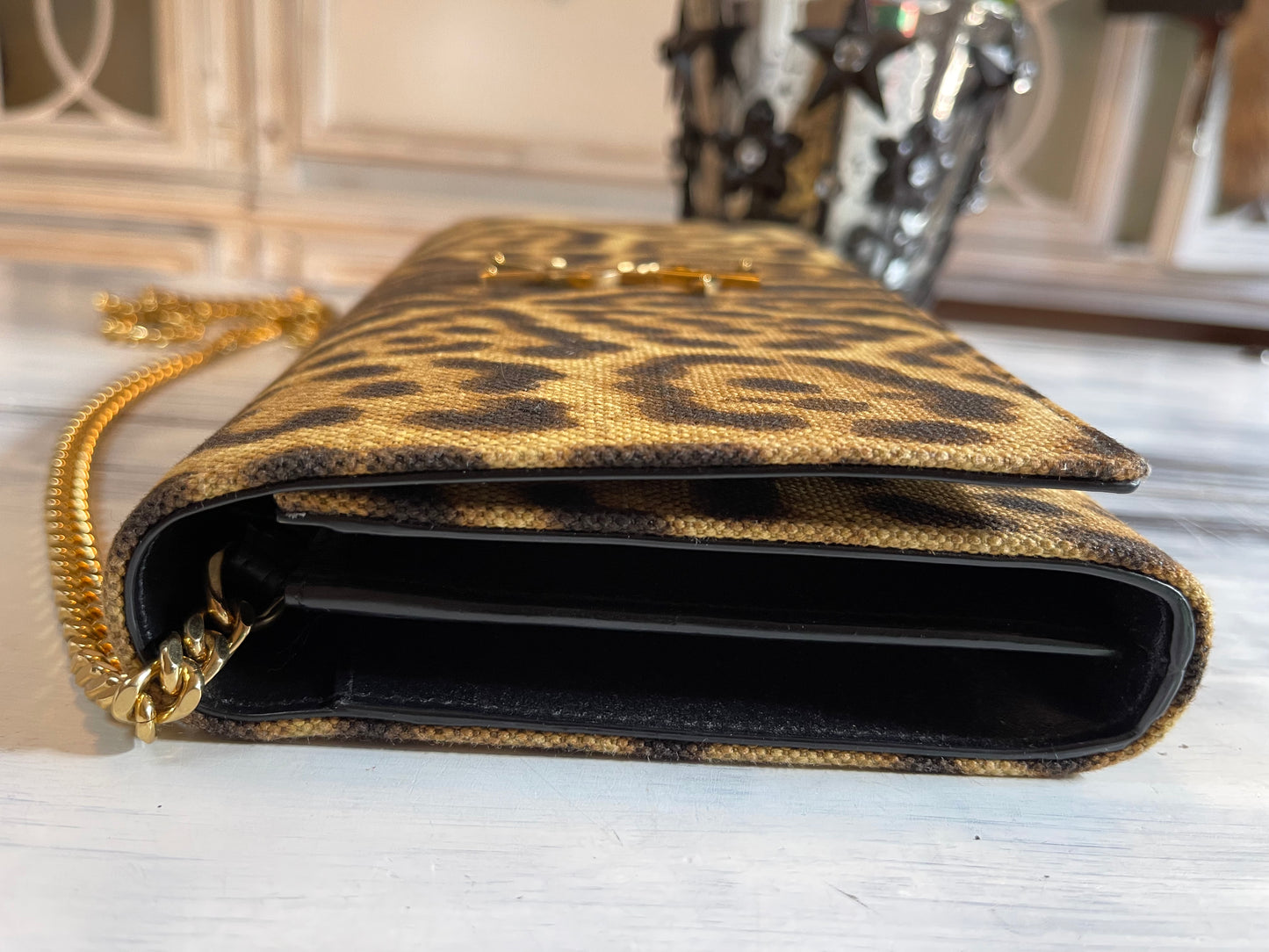 YSL Kate Monogram Leopard Print Shoulder Bag (Wallet on Chain)