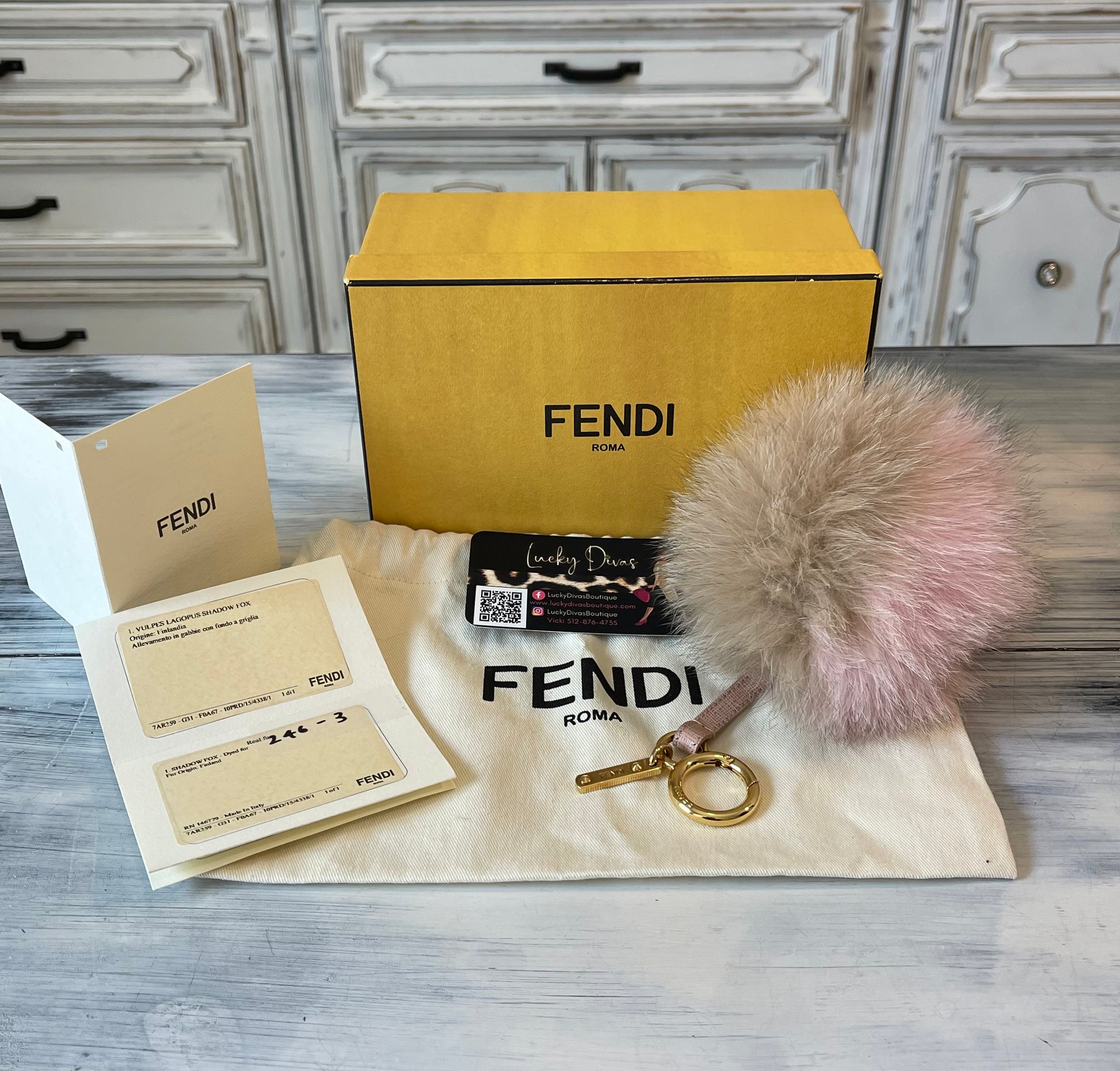 Fendi Pom Pom purse charm