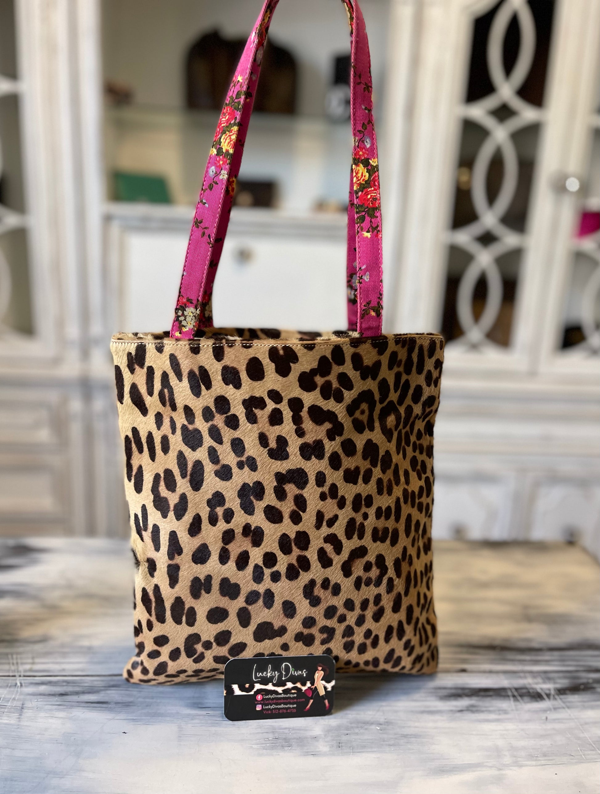 Dolce & Gabbana Brown Leopard Print Pony Hair Clutch